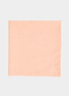 Simonnot Godard Men's Mineral Cotton Pocket Square In Orange