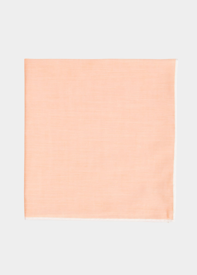 Simonnot Godard Men's Mineral Cotton Pocket Square In Orange