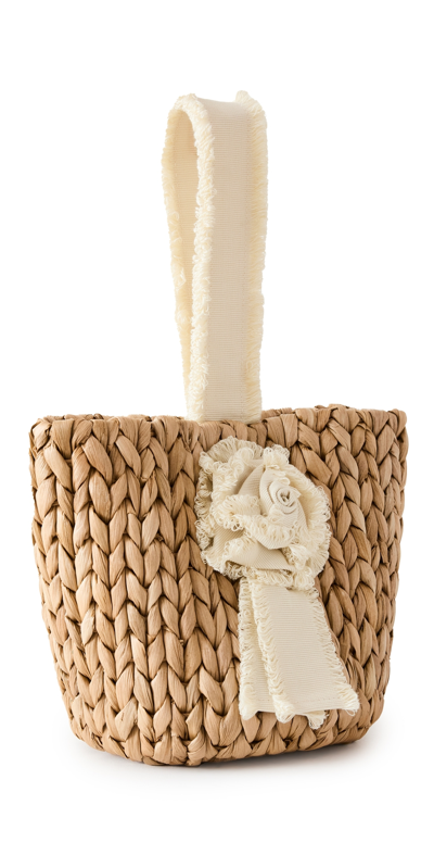 Pamela Munson Petite Isla Bahia Basket Fleur Bag Ivory One Size