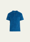 Howlin' Men's Terry Cloth Polo Shirt In Pacific Blue
