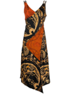 Marine Serre Ornament Jewelry-print Regenerated-silk Dress In Black