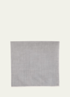 Simonnot Godard Men's Mineral Cotton Pocket Square In Gray