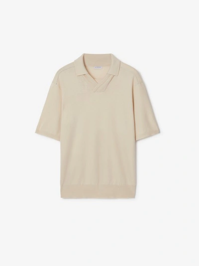 Burberry Wool Polo Shirt In Soap