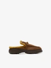 BURBERRY BURBERRY SUEDE AND SHEARLING STONY MULES