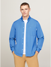 Tommy Hilfiger Regular Fit Monotype Poplin Shirt In Blue Spell