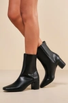 LULUS CLIVE BLACK ANKLE BOOTIES