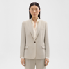 Theory Single-breasted Shawl-lapels Blazer In Pumice