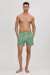 Reiss Shape Geometric-print Recycled-polyester Blend Swimming Shorts In Bright Green/white