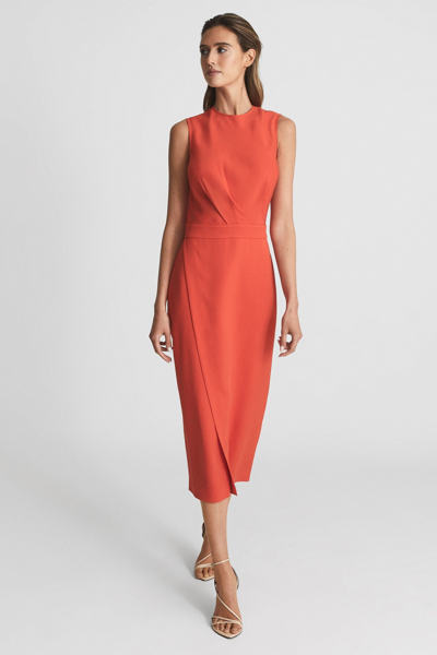 Reiss Layla - Orange Sleeveless Bodycon Dress, Us 4