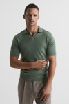 Reiss Rosemary Duchie Merino Wool Open Collar Polo Shirt