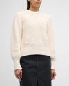 Rails Romy Floral Applique Sweater In Ivory Crochet Dai