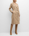L AGENCE VENUS TRENCH COAT WITH CONTRAST TRIM