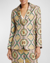 Etro Medallion-print Silk Single-breasted Blazer Jacket In Print On Black Ba