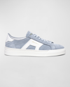 Santoni Men's Dbs1 Double Buckle Leather Sneakers In Light Blue