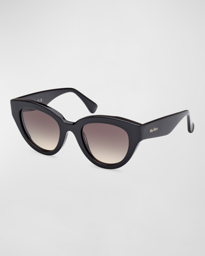 Max Mara Glimpse1 Acetate Cat-eye Sunglasses In Shiny Black