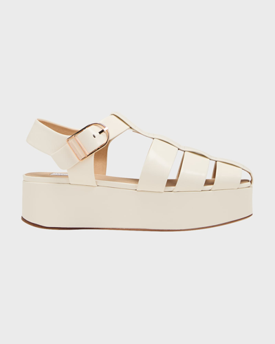 Gabriela Hearst Mila Leather Platform Fisherman Sandals In Cream