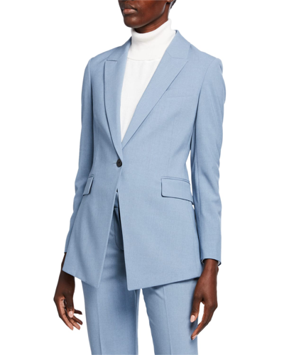 Theory Etiennette Wool Blazer In Chambray Melange