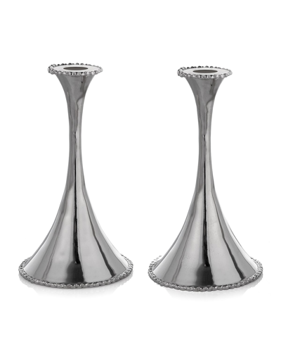 Michael Aram Set Of 2 Molten Candlestick Holders In Nickelplate