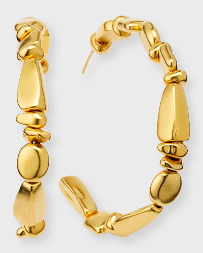 Ben-amun 24k Gold Electroplated Nuggets Hoop Earrings