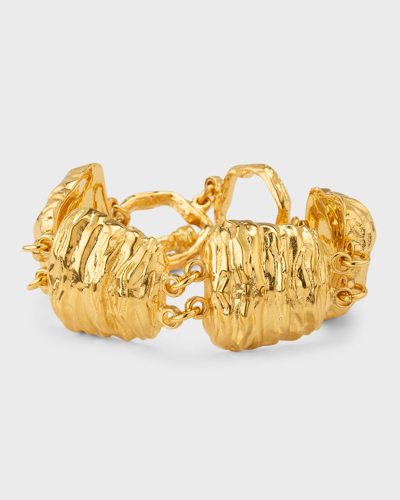 Tom Ford Moon Brass Nugget Toggle Bracelet In Gold