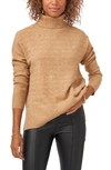 Vince Camuto Women's Textured Turtleneck Drop-shoulder Sweater In Latte Heather