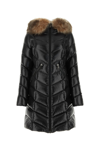 Moncler Marre Long Puffer Coat With Faux Fur Ruff