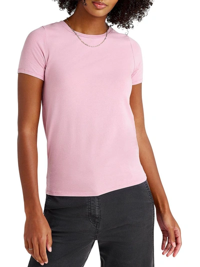 Splendid Genevieve Womens Crewneck Short Sleeve T-shirt In Pink