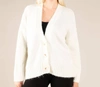 APRICOT LOOSE FIT V-NECK CARDIGAN IN WHITE