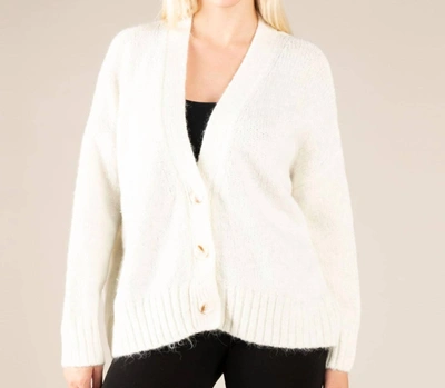 Apricot Loose Fit V-neck Cardigan In White