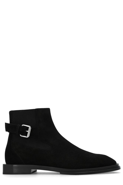 Alexander Mcqueen Suede Ankle Boots In Black