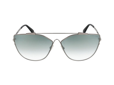 Tom Ford Eyewear Pilot Frame Sunglasses In Silver
