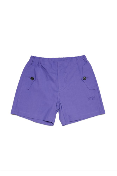 N°21 Kids' Shorts Con Logo In Purple