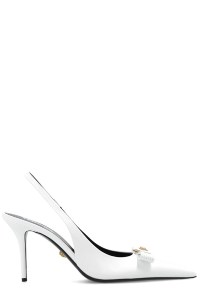 Versace Medusa '95 Slingback Pumps In White