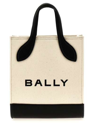 Bally Bar Mini Keep On Shopping Bag In White/black