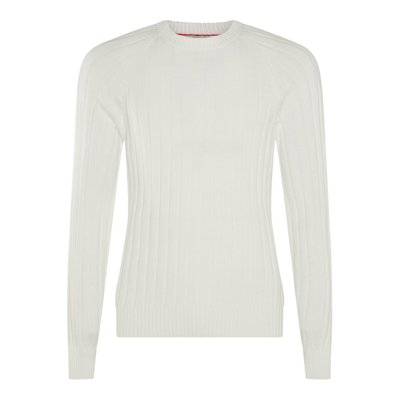 Brunello Cucinelli Crewneck Ribbed Knitted Jumper In Beige