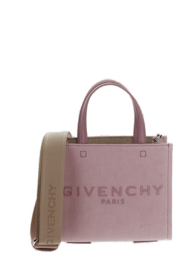 Givenchy Logo Embroidered Top Handle Bag In Pink