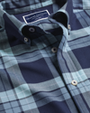Charles Tyrwhitt Men's  Button-down Collar Non-iron Twill Large Checkered Casual Shirt In Blue