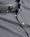 Charles Tyrwhitt Four-way Stretch Button Down Jersey Shirt In Grey