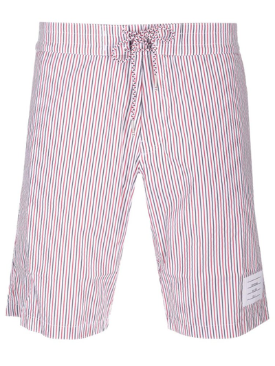 Thom Browne Striped Drawstring Swimming Shorts In Multi