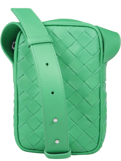Bottega Veneta Intrecciato Zipped Phone Pouch In Green