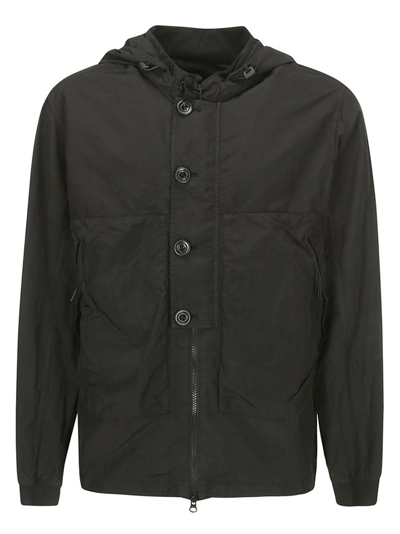 C.p. Company Flatt Nylon Goggle Overshirt In Black