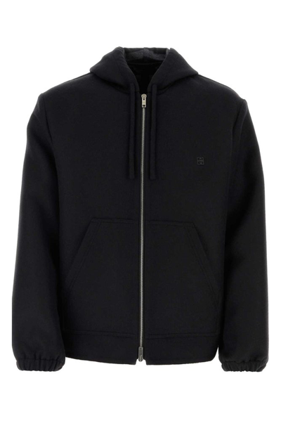 Givenchy 4g Pattern Zipped Hoodie In Black/grey