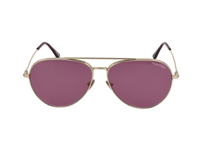 Tom Ford Eyewear Aviator Frame Sunglasses In Gold