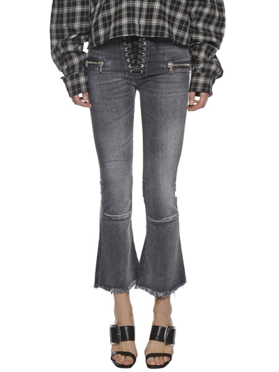 Ben Taverniti Unravel Project Ben Taverniti Unravel Flared Jeans Lace Raw Cut In Brown