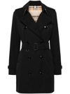 Burberry Cotton Trench Coat In Black