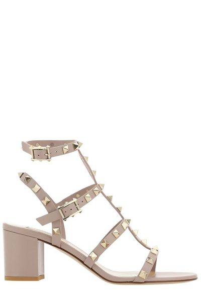 Valentino Garavani Rockstud Open Toe Sandals In Neutrals