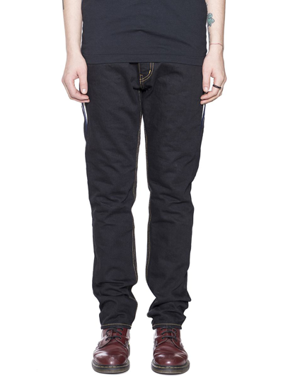 Facetasm Cropped Patchwork Jeans In Black