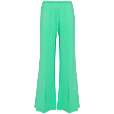 Forte Forte Wide-leg Mid-rise Trousers In Green