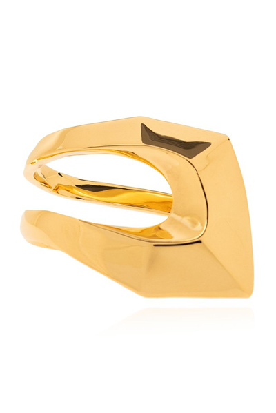 Alexander Mcqueen Modernist Double Ring In Gold