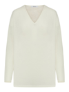Max Mara Sand Cashmere Sweater In White